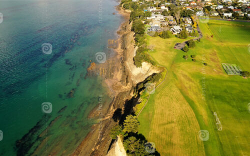 Aerial View and Beach Green Field of Takapuna in Auckland - NZ Stock Photos